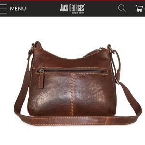 NWT Jack George’s Brown Leather Shoulder Bag